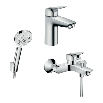 Набор смесителей для ванны 3-в-1 Hansgrohe Logis 100/Croma-100 Vario (цвет - хром) (711714310) фото 1 Aquada.com.ua
