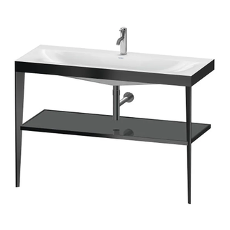 Металлическая консоль с раковиной c-bonded Duravit XViu 120 х 48 х h85 см, чёрный матовый/серый (XV4717OB289) фото 1 Aquada.com.ua