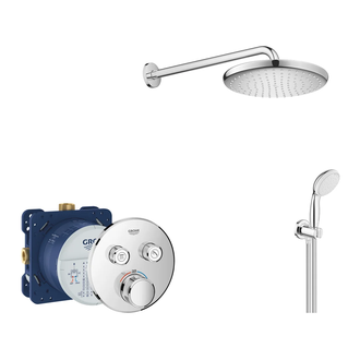 Душевая система скрытого монтажа с термостатом Grohe Grohtherm SmartControl c Tempesta 250 (цвет - хром) (26416SC1) фото 1 Aquada.com.ua