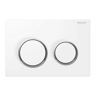 Смывная клавиша Geberit Omega 20, двойной смыв (пластик белый/глянцевый хром/белый) (115.085.KJ.1) фото 1 Aquada.com.ua