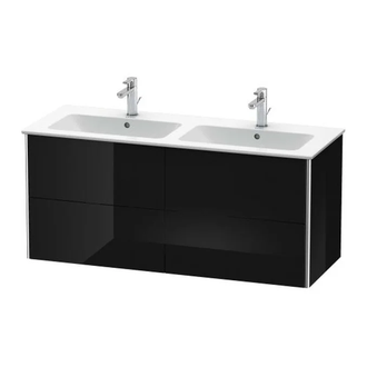 Комплект мебели тумба подвесная с двойной раковиной Duravit XSquare 128 х 47,8 см (XS417504040+2336130000) фото 1 Aquada.com.ua
