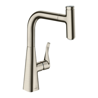 Смеситель Hansgrohe Metris Select M71 1jet, sBox для кухонной мойки (цвет - сталь) 73802800