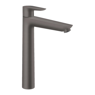 Смеситель для раковины высокий Hansgrohe Talis E (цвет - шлифованный чёрный хром), без донного клапана 71717340