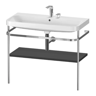 Раковина c-bonded с напольной металлической консолью Duravit Happy D.2 Plus 97,5 х 49 см (HP4838E8080) фото 1 Aquada.com.ua