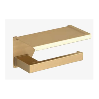Тримач туалетного паперу з поличкою Sonia S-Cube Brushed Gold 149х79х105 мм, золото матове (182169)