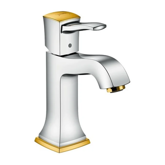 Смеситель для раковины Hansgrohe Metropol Classic (цвет - хром/золото) (31300090) фото 1 Aquada.com.ua