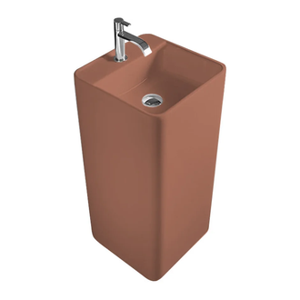 Nic-Design Умивальник окремо сточячий Nic Design Semplice 40х40х85 см з отвором під змішувач, зі зливом в підлогу, Fard глянець (001374072)