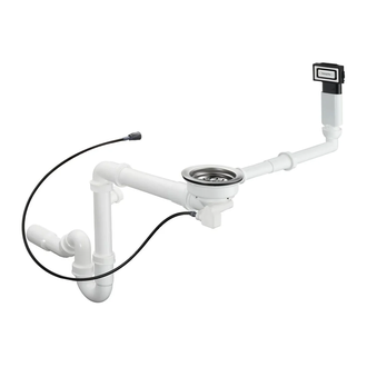 Сифон Hansgrohe D16-12 Automatic з переливом для миття з композиту на одну чашу Select (43947000)