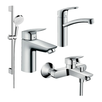 Набір змішувачів для ванни Hansgrohe EcoSmart Logis / Focus 100 (71104 + 7140 + 31806 + 26534400), хром (20200012)