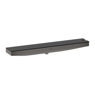 Настенный держатель Porter 500 с полкой правый Hansgrohe Porter E (цвет - шлифованный чёрный хром) 26858340