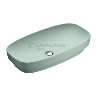 Раковина накладная на столешницу Catalano Green Lux / Colori 75 х 40 см, зелёный матовый (175AGRLXVS) фото 1 Aquada.com.ua