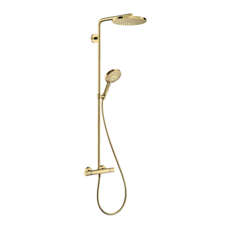 Душевая система с термостатом Hansgrohe Raindance Select S Showerpipe 240 1jet PowderRain (цвет - полированное золото) (27633990) фото 1 Aquada.com.ua