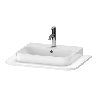 Консоль с 1 одним вырезом Duravit Happy D.2 Plus 65 х 48 см, белый глянец (HP031B02222) фото 1 Aquada.com.ua