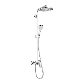 HANSGROHE Душевая система с однорычажным смесителем, хром Crometta S 240 1jet Showerpipe (27269000) фото 1 Aquada.com.ua