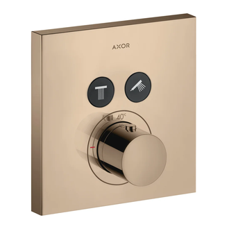Термостат на 2 потребителя, скрытого монтажа Axor ShowerSelect (цвет - полированное красное золото) (36715300) фото 1 Aquada.com.ua