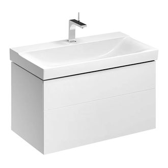 Тумба под раковину с двумя выдвижными ящиками Geberit Xeno² 880 х 462 мм, белый глянцевый (500.509.01.1) фото 1 Aquada.com.ua