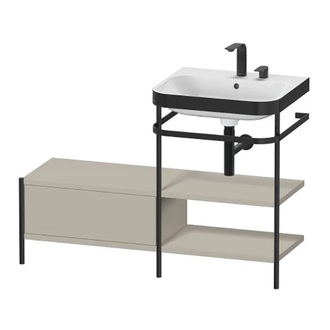 Раковина c-bonded с напольной металлической консолью Duravit Happy D.2 Plus 120 х 49 см (HP4745E6060) фото 1 Aquada.com.ua