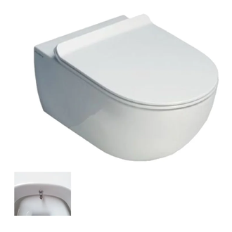 Унитаз биде Flaminia App Goclean (безободковый), с сиденьем Slim Soft Close (AP118G+ERWCB+QKCW05) фото 1 Aquada.com.ua