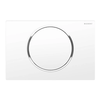 Клавиша смыва, смыв/стоп Geberit Sigma 10 (пластик белый/хром глянцевый) (115.758.KJ.5) фото 1 Aquada.com.ua