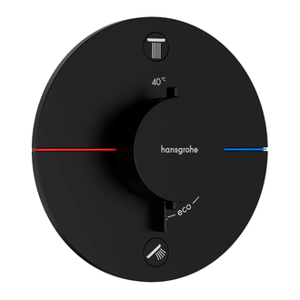Термостат на 2 потребителя со встроенной защитной комбинацией EN 1717 Hansgrohe ShowerSelect Comfort S (цвет - чёрный матовый) 15556670