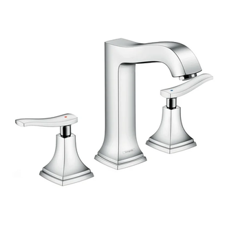 Смеситель для раковины на 3 отверстия Hansgrohe Metropol Classic (цвет - хром), с донным клапаном (31331000) фото 1 Aquada.com.ua