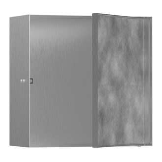 Ниша в стене с дверцей под плитку Hansgrohe XtraStoris Rock 30 х 30 х 14 см, матовая нержавеющая сталь (56091800) фото 1 Aquada.com.ua