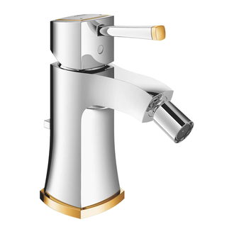 Смеситель для биде Grohe Grandera (цвет - хром/золото), с донным клапаном (23315IG0) фото 1 Aquada.com.ua