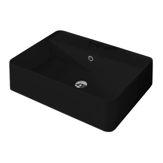 Nic-Design Умивальник на стільницю з переливом Nic Design Semplice 60х45х16 см, чорний глянець N/F (001384008 NF)