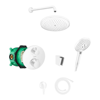 Душевая система скрытого монтажа с термостатом Hansgrohe (цвет - белый матовый) (15758700+01800180+26220700+27413700+26530700+28331700+27454700+28276700) фото 1 Aquada.com.ua