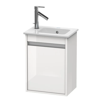 DURAVIT KETHO тумба 400*285мм, подвесная, для раковины 072343, петли справа, белый глянец (22) (KT6417R2222) фото 1 Aquada.com.ua