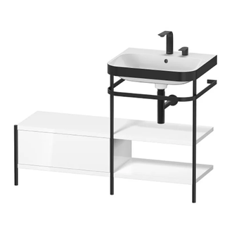 Раковина c-bonded с напольной металлической консолью Duravit Happy D.2 Plus 120 х 49 см (HP4745E2222) фото 1 Aquada.com.ua
