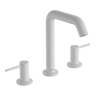 Смеситель для раковины 150 Hansgrohe Tecturis S (цвет - белый матовый), с донным клапаном push-open 73330700