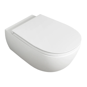 Унитаз подвесной Goclean® (безободковый) Flaminia IO с сиденьем Soft Close Slim, цвет - Milky White (IO118G+IOCW07BM)