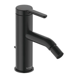Смеситель для биде Duravit C.1 (цвет - чёрный матовый), с донным клапаном (C12400001046) фото 1 Aquada.com.ua