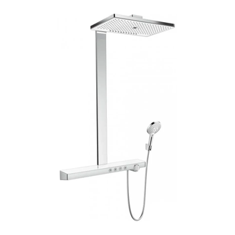Душевая система с термостатом Hansgrohe Rainmaker Showerpipe 460 3jet (цвет - хром/белый) (27106400) фото 1 Aquada.com.ua
