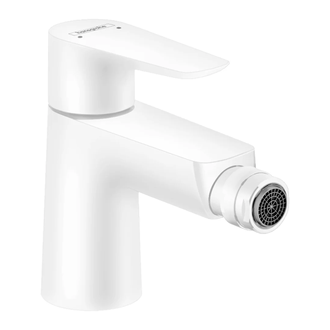 Смеситель для биде, однорычажный Hansgrohe Talis E (цвет - белый матовый), с донным клапаном (71720700) фото 1 Aquada.com.ua