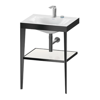 Металлическая консоль с раковиной c-bonded Duravit XViu 60 х 48 х h85 см, чёрный матовый/белый глянцевый (XV4714EB285) фото 1 Aquada.com.ua