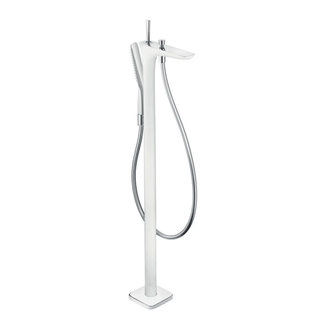 Смеситель отдельностоящий для ванны Hansgrohe PuraVida (цвет - хром/белый) (15473400) фото 1 Aquada.com.ua