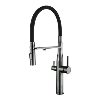 Кухонний змішувач на дві води Mixxus VTM-021 graphite Refl.Black (нерж. сталь) (MI6088)