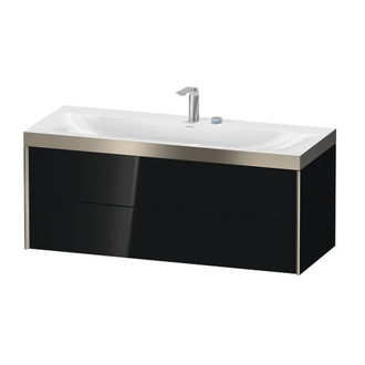 Тумба подвесная с раковиной c-bonded Duravit XViu 120 x 48 см, чёрный глянцевый (XV4617EB140P) фото 1 Aquada.com.ua