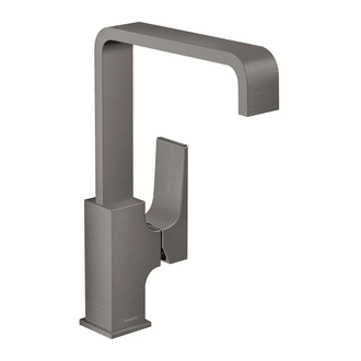 Смеситель для раковины Hansgrohe Metropol (цвет - чёрный матовый хром), с донным клапаном Push-Open (32511340) фото 1 Aquada.com.ua