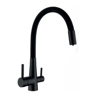 Змішувач для кухні Mixxus SUS-021 BLACK REFL.BLACK із силіконовим виливом, з виходом для питної вод (MI6214)