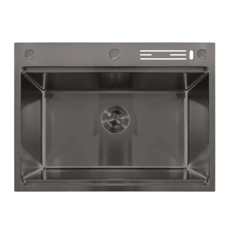 Мийка Mixxus MH7050-SK NANO-BLACK (3.0/0.8) з н.ст. зі сходинкою для суш.,з підст.під ножі(графіт)( (MX1944)