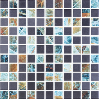 КОТТО КЕРАМІКА Мозаїка скляна GMP 0825045 С2 print 42/black mat 300x300 (кубик 2,5х2,5) Кераміка Лео УКРАЇНА