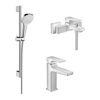 Набор смесителей для ванны 3-в-1 Hansgrohe Metropol/Croma Select E (цвет - хром) (32507000+32540000+26584400) фото 1 Aquada.com.ua