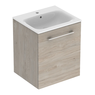 Тумба с раковиной Geberit Selnova Square slim rim 55 см, орех светлый (501.251.00.1)