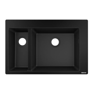Встраиваемая кухонная мойка Hansgrohe S51 S510-F635 (цвет - чёрный графит) 180/450 (43315170) фото 1 Aquada.com.ua