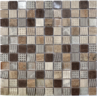 Мозаїка СМ 3045 С3 Brown-Ebony-Beige Silver 300x300x9 Котто Кераміка (СМ 325045)