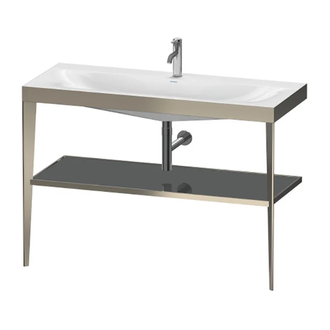 Металлическая консоль с раковиной c-bonded Duravit XViu 120 х 48 х h85 см, матовое шампанское/серый (XV4717OB189) фото 1 Aquada.com.ua