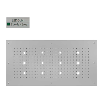 Верхній душ BOSSINI DREAM-XL RECTANGULAR, 12LED (зелений), для підвісної стелі 100x50сm, хром (WI0382000030316)